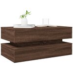 vidaXL Table basse avec lumières LED chêne marron 90x50x40 cm