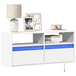 vidaXL Meuble TV mural avec lumières LED blanc 100x31x45 cm