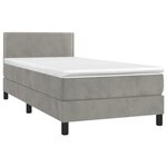 vidaXL Sommier à lattes de lit avec matelas et LED Gris clair 90x200cm