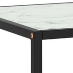 vidaXL Table basse Noir avec verre marbre blanc 120x50x35 cm