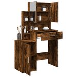 vidaXL Coiffeuse avec armoire chêne fumé 80x35x132 cm