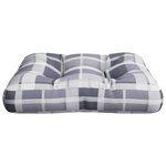 vidaXL Coussin de palette motif à carreaux gris tissu