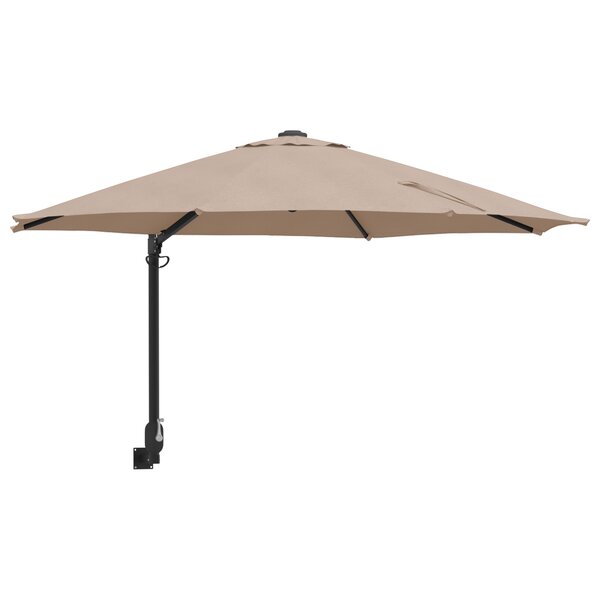 vidaXL Parasol de patio Taupe Polyester Grand Pliable Rond Moderne