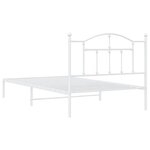 vidaXL Cadre de lit métal sans matelas et tête de lit blanc 100x200 cm