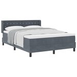 Lit avec sommier à ressorts vidaXL et matelas gris foncé 140x190 cm en velours