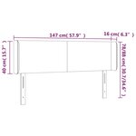 vidaXL Tête de lit à LED Vert foncé 147x16x78/88 cm Velours