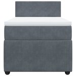 vidaXL Sommier à lattes de lit et matelas Gris foncé 90x200 cm Velours