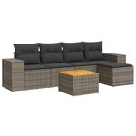 vidaXL Salon de jardin 6 Pièces avec coussins gris résine tressée