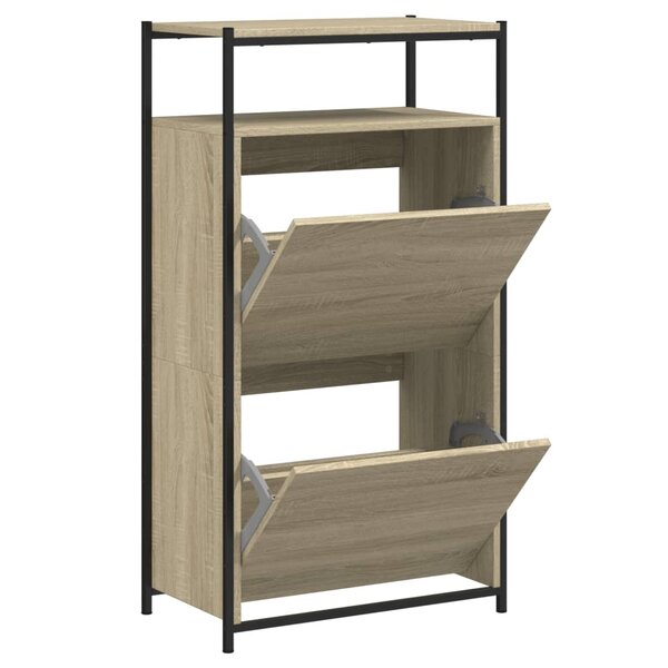 vidaXL Armoire à chaussures chêne sonoma 60x34x112cm bois d'ingénierie