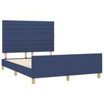 vidaXL Cadre de lit avec tête de lit Bleu 140x190 cm Tissu