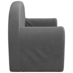 vidaXL Canapé-lit pour enfants 2 places anthracite peluche douce