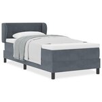 Lit à ressort vidaXL avec matelas gris foncé 90x190 cm en velours