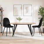 vidaXL Chaises à manger lot de 2 Noir Velours