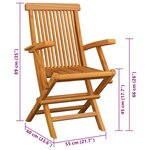 vidaXL Chaises de jardin avec coussins rouge lot de 6 Bois teck massif