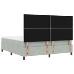 vidaXL Lit box spring avec matelas et banc gris clair 180x200 cm velours