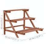 vidaXL Support à 3 niveaux pour plantes Bois de cèdre 48 x 45 x 40 cm