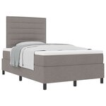 vidaXL Lit à ressort avec matelas taupe 120x200 cm en tissu