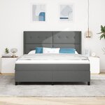 vidaXL Lit Box Spring avec Matelas et LED Gris Foncé 180x200 cm Tissu