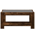 vidaXL Table basse avec LED chêne fumé 93x53x45 cm bois d'ingénierie