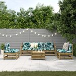 vidaXL Salon de jardin 6 Pièces avec coussins bois de pin imprégné