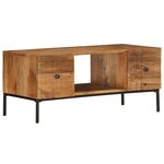 vidaXL Table basse 90x45x40 cm Bois de manguier massif