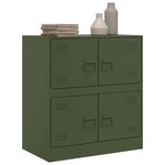 vidaXL Buffet vert olive 67x39x73 cm acier