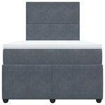 vidaXL Sommier à lattes de lit et matelas Gris foncé 120x200cm Velours