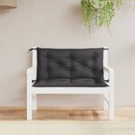 vidaXL Coussins de banc jardin lot de 2 noir 100x50x7 cm tissu Oxford