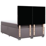 vidaXL Sommier à lattes de lit avec matelas Gris 160x200 cm Similicuir