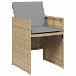 vidaXL Ensemble à manger de jardin et coussins 11 Pièces mélange beige