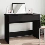 vidaXL Coiffeuse avec miroir noir 100x45x76 cm