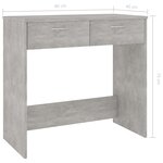 Bureau table poste de travail meuble d'ordinateur informatique étude 80 x 40 x 75 cm bois d’ingénierie gris 02_0023846