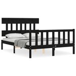 vidaXL Cadre de lit sans matelas noir 140x190 cm bois de pin massif