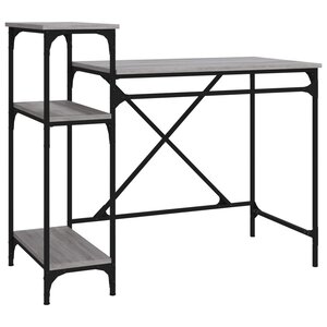 vidaXL Bureau avec étagères sonoma 105x50x90 cm bois d'ingénierie/fer