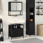 vidaXL ensemble de meubles de salle de bain 2 pièces en bois d'ingénierie chêne noir