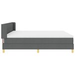 vidaXL Lit à ressort avec matelas gris foncé 200x200 cm en tissu