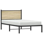 vidaXL Cadre de lit en métal sans matelas chêne sonoma 100x200 cm