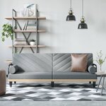 vidaXL Canapé-lit avec accoudoirs gris clair tissu