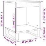 vidaXL Table de chevet chêne fumé 40x35x50 cm bois d’ingénierie