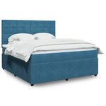 vidaXL Sommier à lattes de lit et matelas bleu 180x200 cm velours