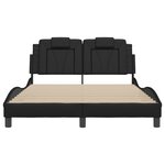 vidaXL Cadre de lit avec tête de lit Noir 140x190 cm Similicuir