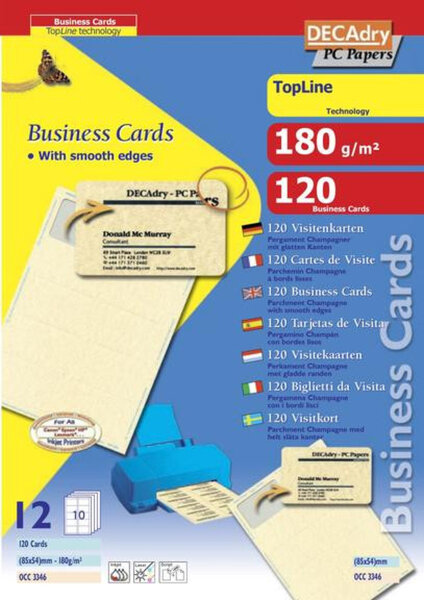 Pack 12X10 Cartes 'Bl' Parch. Cham Cr