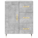 vidaXL Buffet gris béton 69 5x34x90 cm bois d'ingénierie