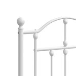 vidaXL Cadre de lit métal sans matelas et tête de lit blanc 160x200 cm