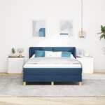 Lit Box Spring bleu vidaXL avec matelas  140x190 cm en tissu