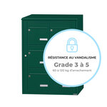 Bloc collectif Leabox  2x3  grade 3  simple face  extérieur  fixation murale  vert mousse ral 6005 finition brillante