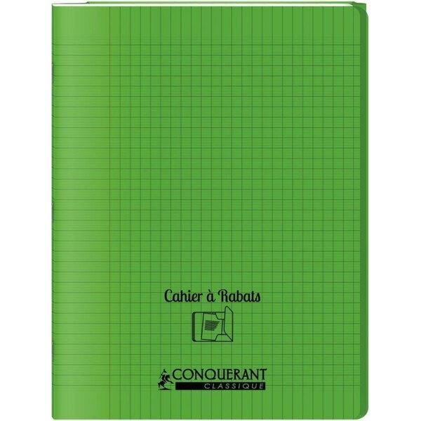 OXFORD C9 Cahier 24x32, 96 pages, 90g, Seyès (grands carreaux) couverture polypropylène avec rabat