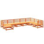 vidaXL Salon de jardin 8 Pièces marron cire bois de pin massif