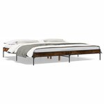 vidaXL Cadre de lit sans matelas chêne fumé 180x200 cm