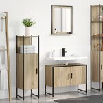 Ensemble de meubles de salle de bain 3 pièces vidaXL chêne sonoma en bois d'ingénierie